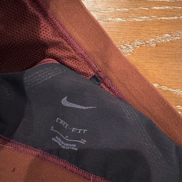 Nike Women's Burgundy and Black Sports Bra - Picture 3 of 3